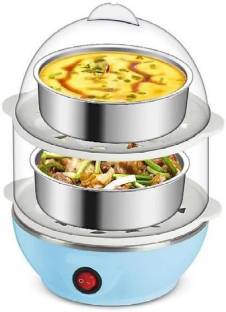 DeltaT Double Layer Boiler Steamer Electric 2 Layer Egg Boiler Poacher - Compact, Stylish 14 Egg Cooker with Measuring Cup & Steel Bowl Egg Cooker (14 Eggs) Egg Cooker Egg Cooker