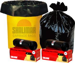 SHALIMAR (Black) 48 cm x 56 cm (6 Rolls) Medium 30-35 L Garbage Bag  Pack Of 180
