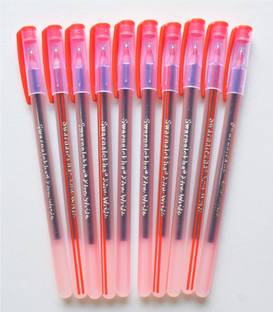 Swarnalekha TRUE LINE Use & Throw Ballpoint Pen Direct Fill Red ink Throw Away Xtra Write DF Ball Pens Set Ball Pen