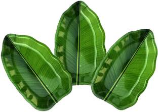 circlebits Green Banana Leaf Shape Plate small Dinner Plate