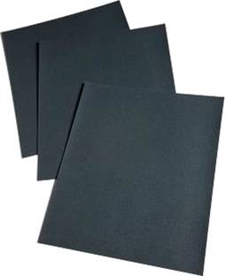 3M Sand Paper 320 Grit Wet and Dry (Black) (Pack of 3) Emery Sandpaper (320 Pack of 3) Emery Sandpaper