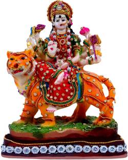Green Value durga maa murti, durga murti, murti of durga, durga maa idol for home डेकोरेटिव शोपीस  -  21 cm