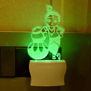 AFAST 3D Illusion Natkhat Kanha With Matki LED Night Lamp Night Lamp