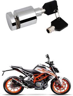 Qiisx Heavy Duty Disc Brake Lock Anti Theft Stainless Steel 7mm Pin Wheel Locking Security Lock for Bike and Motorcycle (Chrome)_KTM Duke 390 ABS Disk_RoundX_1470 Disc Lock