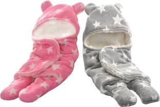 My New Born Self Design Crib Hooded Baby Blanket for  AC Room