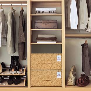 Heart Home Designer Metalic Floral Print Non Woven Fabric 2-Replacement Drawer Storage And Cloth Organizer Unit for Closet (Beige)-HHOME3480 Metalic Floral Print Non Woven Fabric 2-Replacement Drawer Storage And Cloth Organizer Unit for Closet (Beige)-HHOME3480