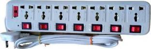 D-DEVOX extension board with 3 meter wire and 7 socket plus 7 switch 7 Socket Extension Boards (White) 7  Socket Extension Boards