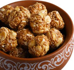 Lemor Winter Special Rajgira Peanut Ladoo 400 GMS (2 Packets of 200 GMS Each) | Just Like Home Made Chikki (Crispy & Crunchy) | Farali Chikki… Pouch
