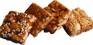 Lemor Winter Special Peanut, Rajira, Crused Peanut, White Till Chikki Pillow Pack 400 GMS (2 Packets of 200 GMS Each) | Just Like Home Made Chikki (Crispy & Crunchy)… Pouch