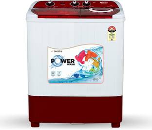 Sansui 7 kg 5 Star Rating Semi Automatic Top Load Washing Machine Red, White
