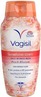 Vagisil Scentsitive Scents Plus Daily Feminine Intimate Vaginal Wash, Peach Blossom, Intimate Wash