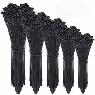 YUVAAN 4,6,8,10,12 black Nylon Hook & Loop Cable Tie