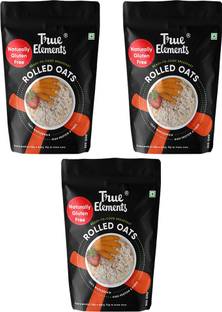 True Elements Gluten Free Rolled Oats, Good source of Fibre, High protein oats for weightloss Pouch