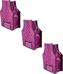 ultimatefashionista garment cover Blouse cover satin Designer 4 Inch Height Side Transparent 2pc(purple) Blouse cover satin Designer 4 Inch Height Side Transparent 2pc(purple)