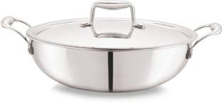 cello Tri Ply Stainless Steel Kadhai with Lid 20 Cm Kadhai 20 cm diameter with Lid 1.6 L capacity