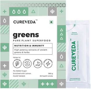 Cureveda Greens - Pure Plant Superfood for Nutrition & Immunity - 30 sachets