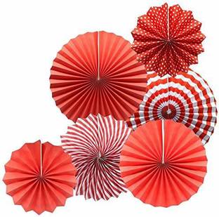 VELLURA SALES Paper Fan Decoration For birthday,anniversary,and home decor