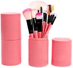 Detak Professional Series Makeup Brush Set With Storage Barrel - Pink