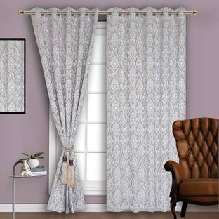 Parda Sansar 213 cm (7 ft) Polycotton Blackout Door Curtain (Pack Of 2)