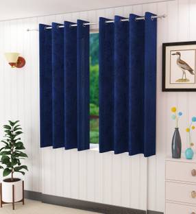 Ville Style 152 cm (5 ft) Polyester Semi Transparent Window Curtain (Pack Of 2)