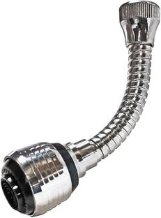 Adhvik Stainless Steel Turbo Flex 360° Flexible Water Saving Nozzle Sprayer Extender 6 Inch Universal Cock Faucet Hose Sink Sprayer Extension Aerated Jet Stream For Easy Clean Sink, Bathroom, Rinsing, Fruits And Vegetables Faucet Nozzle
