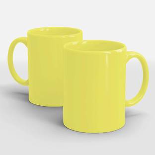 Sublikraft Glossy Fully Yellow Ceramic Coffee Mug