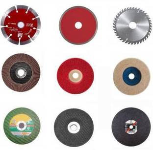 Tanya Queen 9 Pc 4inch Angle Grinder Accessories Wood & Marble Cutting Blade Flap Discs Grinding Wheels Cut Off Wheel Set Rotary Tool (16 mm) Rotary Tool