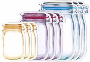 INKULTURE 15 Pcs Mason Jar Bottles Bags, Jar Pouch for Food Storage Bag Jar Pouch for Fridge Ziplock Bags Reusable Airtight Seal Storage Bags Leakproof Food Saver Bags for Picnic (15 pcs) Plastic Storage Pouch