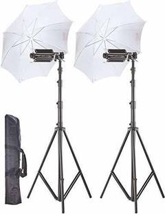 Hiffin Pair Porta Umbrella Video Light for Video Photography Portable Studio Kit (9Ft) (Porta Light KIT Set of 2) Tripod Kit