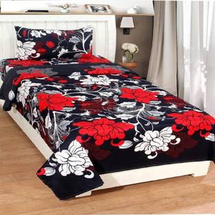 Bedi Handloom 180 TC Polycotton Single Floral Flat Bedsheet