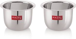 HAZEL Pack of 2 Stainless Steel Stainless Steel Tea Glasses Large Traditional Design Coffee Milk Serving Glass Patra Pela Set of 2, 10 cm, 200 ML, Silver