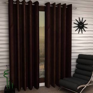 Styletex 274 cm (9 ft) Long Door Polyester Semi Transparent Curtain (Pack Of 2)