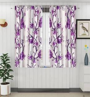 Achintya 153 cm (5 ft) Polyester Semi Transparent Window Curtain (Pack Of 2)