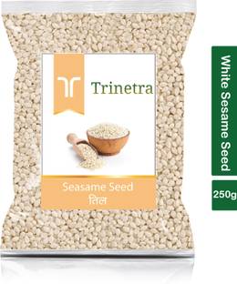 Trinetra Best Quality Safed Til (White Sesame Seeds)-250gm (Pack Of 1) Sesame Seeds