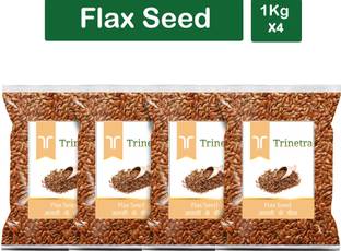 Trinetra Best Quality Alsi (Flaxseed)-1Kg (Pack Of 4) Brown Flax Seeds