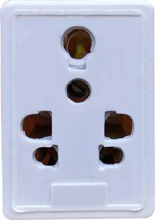 Hiru 6 to 16 Amp 3 Pin Universal Multiplug Socket with 2 Extra 2 pin Ports 3 Pin Multiplug Socket Three Pin Plug