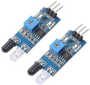 ERHIndia IR Infrared Obstacle Avoidance Sensor Module 3-Wire Reflective Photoelectric Sensor Module Compatible with Arduino Smart Car Robot Raspberry Pi 3 (Pack of 2) Electronic Components Electronic Hobby Kit