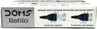 DOMS Refilo Permanent Marker Pen Black(Pack Of 10 psS)