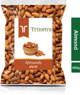 Trinetra Best Quality Badam (Almond)-500gm (Pack Of 1) Almonds