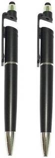 Shivay Retail Universal 3 in 1 Ballpoint Function Stylus Pen with Mobile Stand Holder, Writing,Painting Digital Pens,Screen Wipe for All Android Touch Screen Mobile Phones and Tablets Set of 2 Stylus