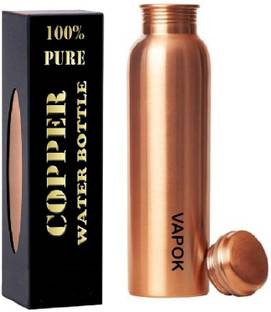 VAPOK Pure Copper Bottle 1 Litre For Drinking Water Leak Proof and Joint Less 1000 ml Bottle