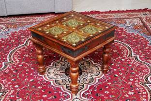 Advika Handicraft Antique Solid wood Coffee table Solid Wood Coffee Table