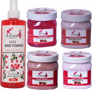 I TOUCH HERBAL FRUIT SCRUB,CREAM,PACK,GEL AND ROSE SKIN TONNER 500 ML X 5