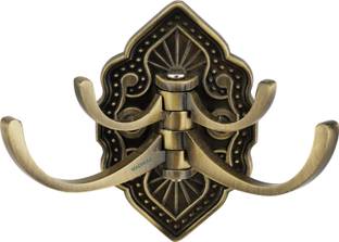 MADHULI Rajwadi Design Movable Key Stand Key Holder For Home & Office Brass/ 4 Pin Key Hanging Hooks/Key Chain Hanging/Wall Mounted Key Holder/Wall Hook Stand/Cloth Hanging Brass Key Holder