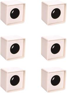 WON ABS Injection Molding Square Cube Interview Mic Microphone Logo Flag Station Logo -White PACK OF 6 Flag Logo