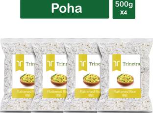 Trinetra Best Quality Poha (Flattened Rice)-500gm (Pack Of 4) Poha