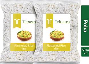 Trinetra Best Quality Poha (Flattened Rice)-500gm (Pack Of 2) Poha