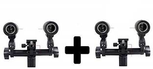Hiffin E27 2 in 1 Set of 2 Pcs Photo Studio Bulb Holder Base Socket Lamp Bulb Holder Adapter for Photo Video Studio Softbox Video Light - Black Camera Rig