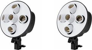 Hiffin 5 in 1 E27 Photo Studio Bulb Holder Base Socket Lamp Bulb Holder Adapter for Photo Video Studio Softbox Video Light - Black( PACK OF 2 PCS ) Camera Rig