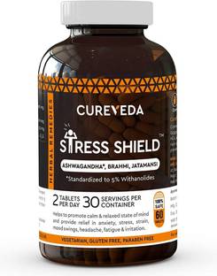 Cureveda Stress Shield - for stress support & fatigue - pack of 1